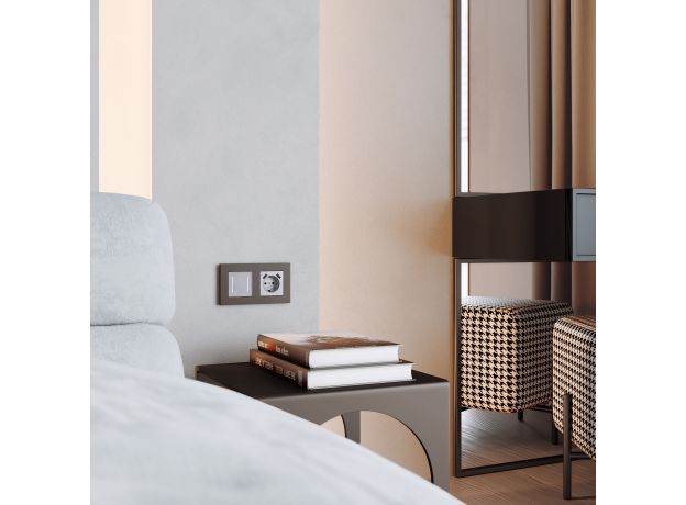 Рамка из поликарбоната на 2 поста Slab бронза софт W0022963