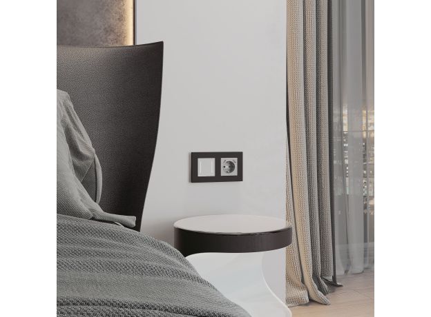 Рамка из поликарбоната на 2 поста Slab черный софт W0022908