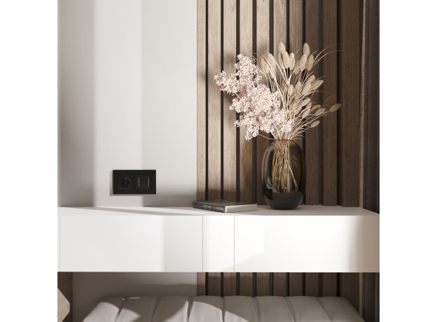 Рамка из поликарбоната на 2 поста Slab черный софт W0022908