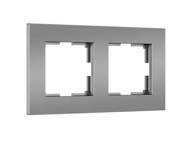 Рамка из поликарбоната на 2 поста Slab серебро софт W0022965