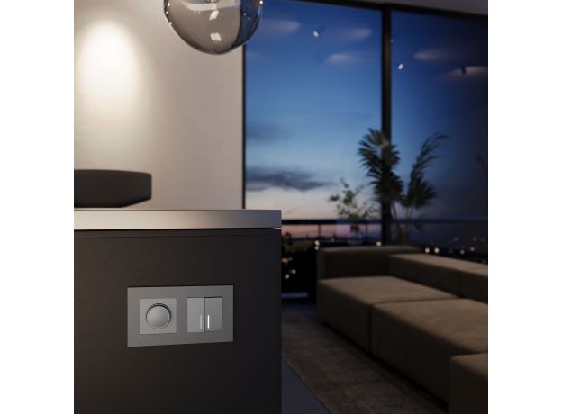 Рамка из поликарбоната на 2 поста Slab серебро софт W0022965