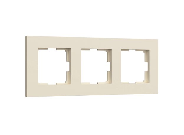 Рамка из поликарбоната на 3 поста Slab айвори софт W0032962
