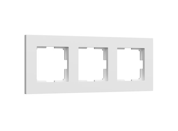 Рамка из поликарбоната на 3 поста Slab белый софт W0032961