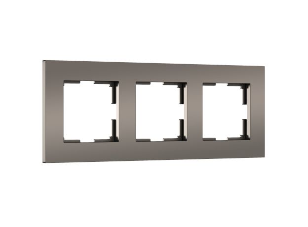 Рамка из поликарбоната на 3 поста Slab бронза софт W0032963