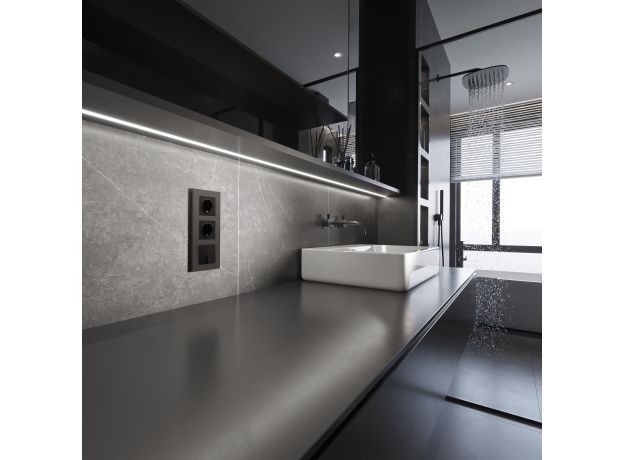 Рамка из поликарбоната на 3 поста Slab бронза софт W0032963