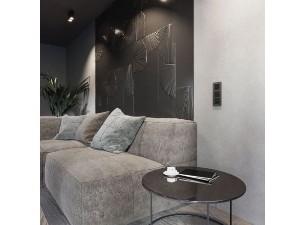 Рамка из поликарбоната на 3 поста Slab бронза софт W0032963