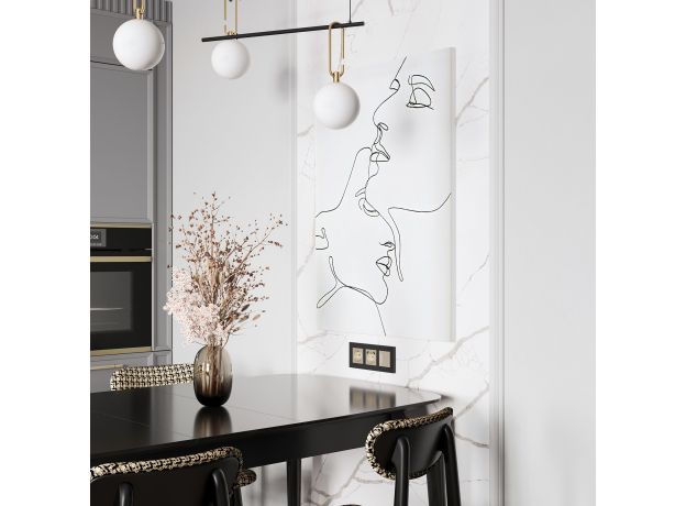 Рамка из поликарбоната на 3 поста Slab черный софт W0032908