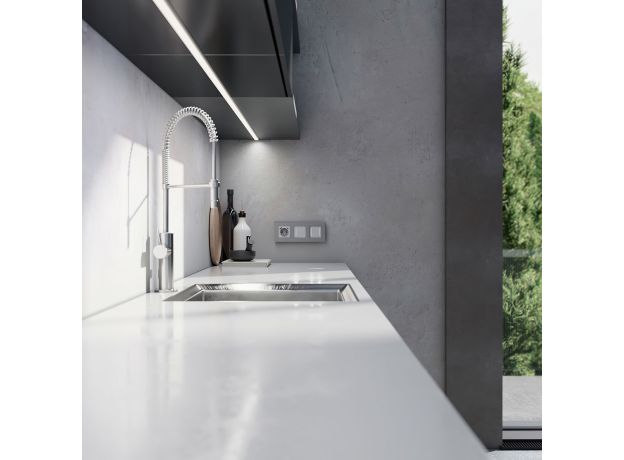 Рамка из поликарбоната на 3 поста Slab серебро софт W0032965