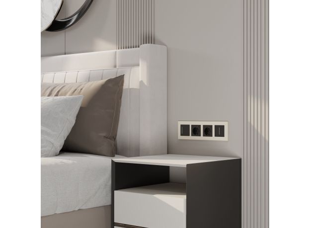 Рамка из поликарбоната на 4 поста Slab айвори софт W0042962