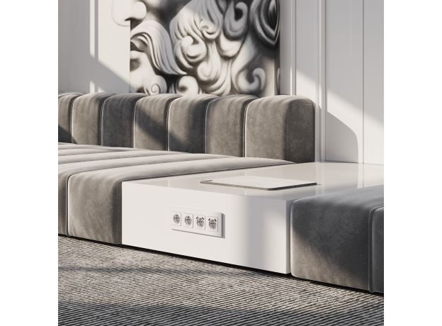 Рамка из поликарбоната на 4 поста Slab белый софт W0042961