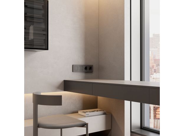 Рамка из поликарбоната на 4 поста Slab бронза софт W0042963