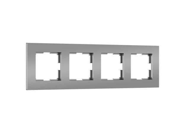 Рамка из поликарбоната на 4 поста Slab серебро софт W0042965