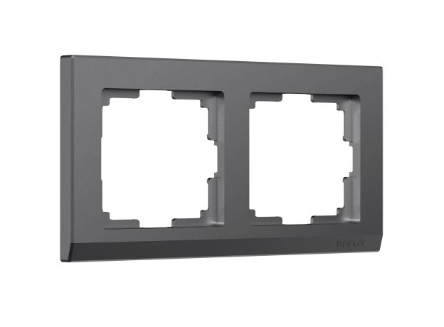 Рамка из поликарбоната на 2 поста Stark графит матовый W0021864
