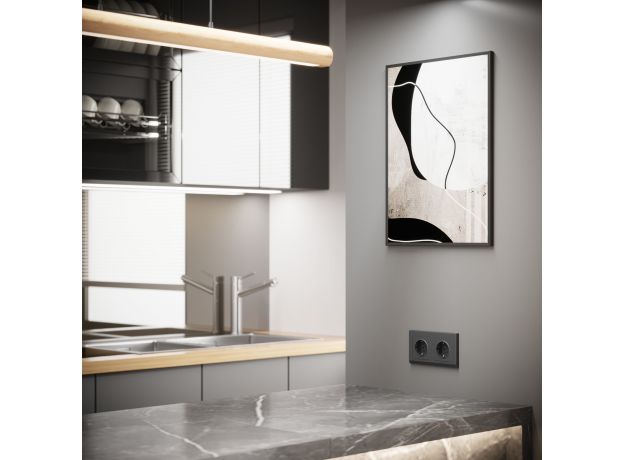 Рамка из поликарбоната на 2 поста Stark графит матовый W0021864