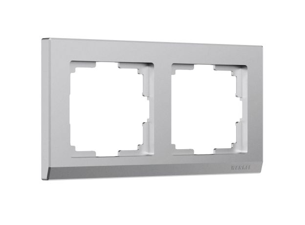 Рамка из поликарбоната на 2 поста Stark серебряный матовый W0021865