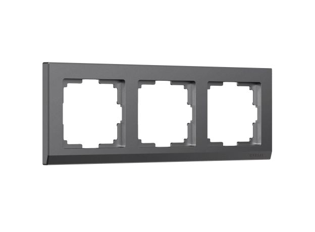 Рамка из поликарбоната на 3 поста Stark графит матовый W0031864