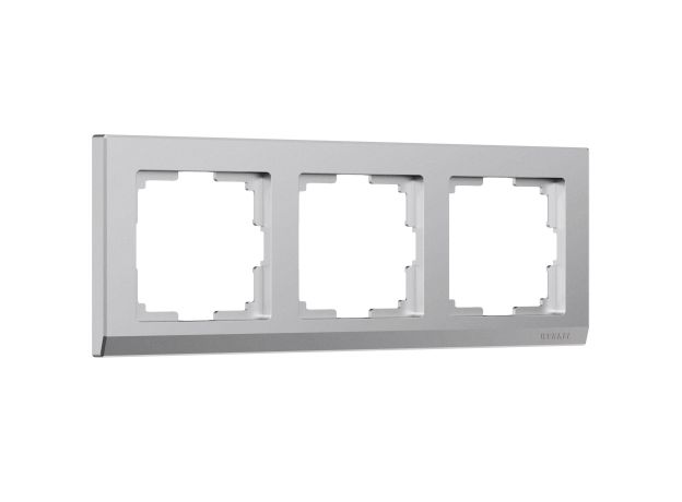 Рамка из поликарбоната на 3 поста Stark серебряный матовый W0031865