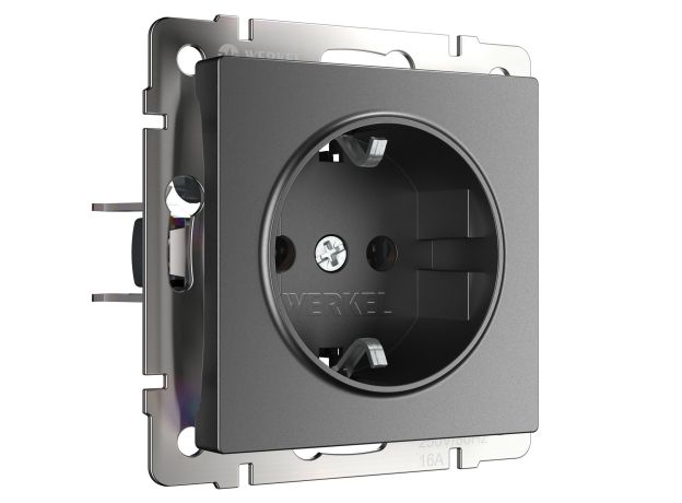 Розетка с заземлением (графит матовый) W1171064