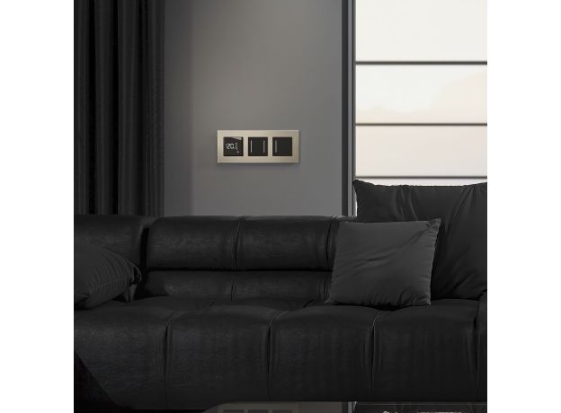 Сенсорный выключатель двухклавишный с подсветкой (черный) W4522008