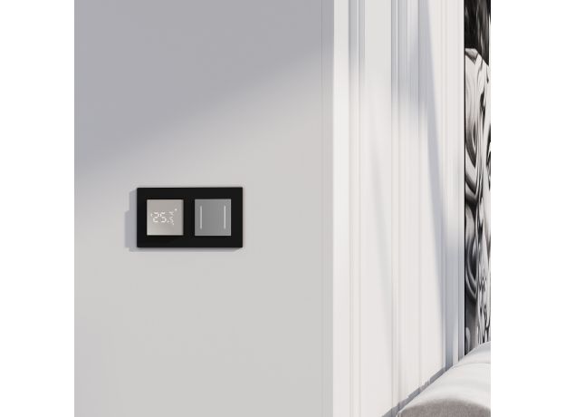 Сенсорный выключатель двухклавишный с подсветкой серебряный W4522006