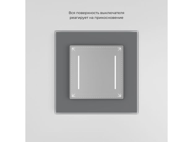 Сенсорный выключатель двухклавишный с подсветкой серебряный W4522006