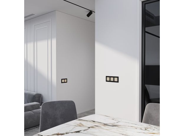 Сенсорный выключатель двухклавишный с подсветкой (шампань) W4522011