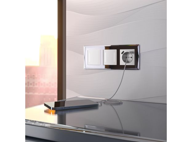 Сенсорный выключатель одноклавишный с подсветкой (белый) W4512001