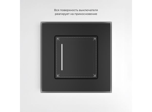 Сенсорный выключатель одноклавишный с подсветкой (черный) W4512008