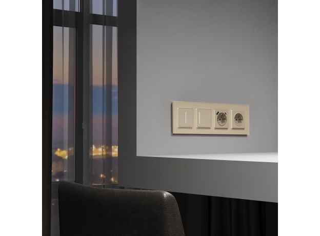 Сенсорный выключатель одноклавишный с подсветкой (шампань) W4512011