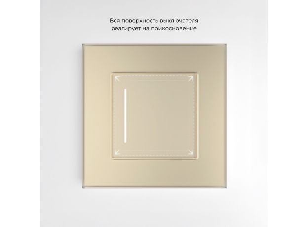 Сенсорный выключатель одноклавишный с подсветкой (шампань) W4512011