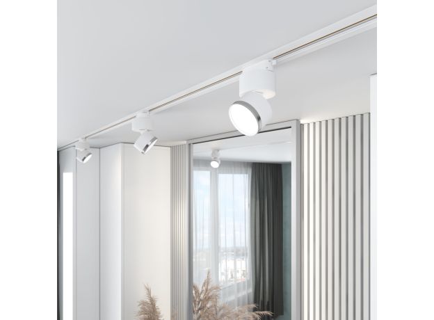 Трековый светильник для однофазного шинопровода Impact белый матовый/серебро 10 Вт 4200К 85514/01