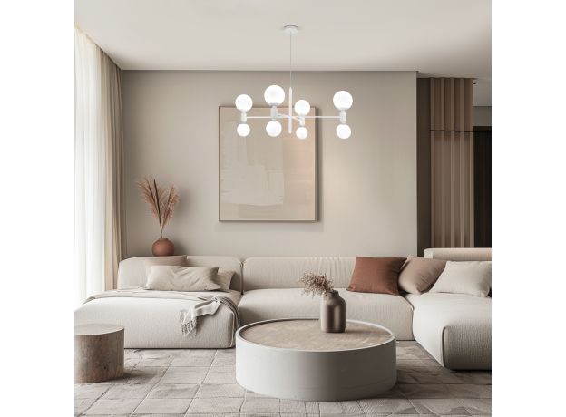 Умная подвесная люстра с плафонами 30182/8 белый