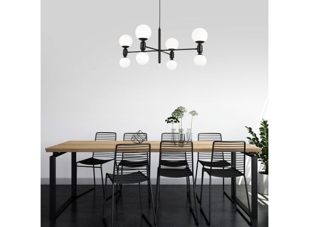 Умная подвесная люстра с плафонами 30182/8 черный