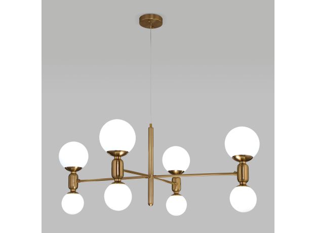 Умная подвесная люстра с плафонами 30182/8 латунь