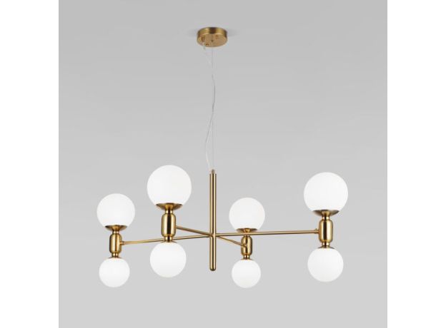 Умная подвесная люстра с плафонами 30182/8 латунь