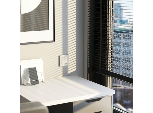 Выключатель двухклавишный с самовозвратом (айвори матовый) W1122462