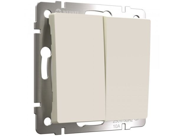 Выключатель двухклавишный с самовозвратом (айвори матовый) W1122462