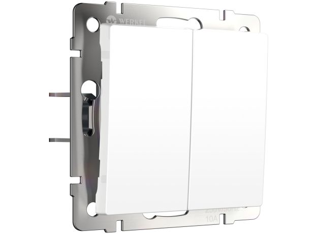 Выключатель двухклавишный с самовозвратом (белый матовый) W1122461