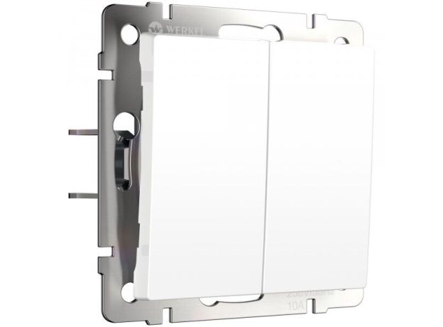 Выключатель двухклавишный с самовозвратом (белый матовый) W1122461