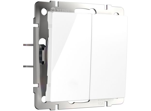 Выключатель двухклавишный с самовозвратом (белый) W1122401