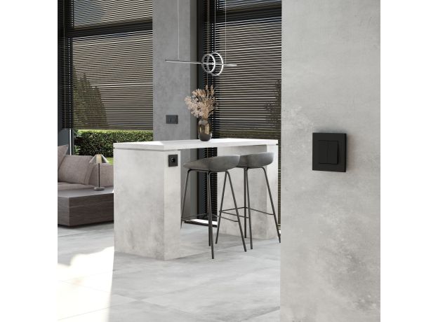 Выключатель двухклавишный с самовозвратом (черный матовый) W1122408