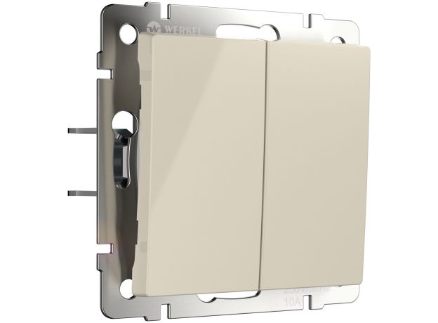 Выключатель двухклавишный с самовозвратом (слоновая кость) W1122403