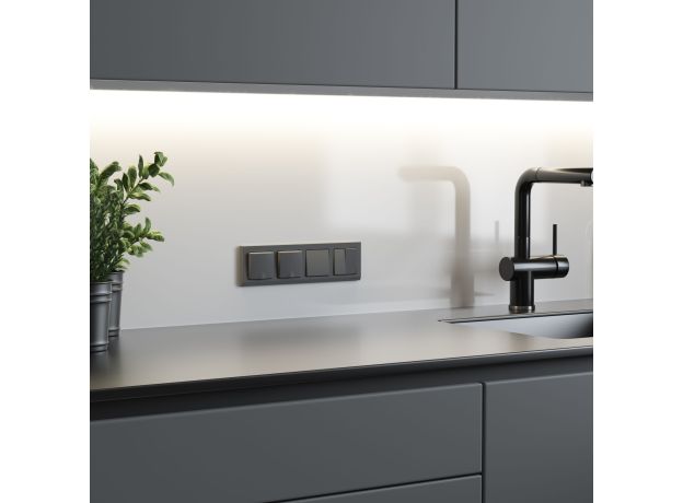 Выключатель одноклавишный проходной (графит матовый) W1112064