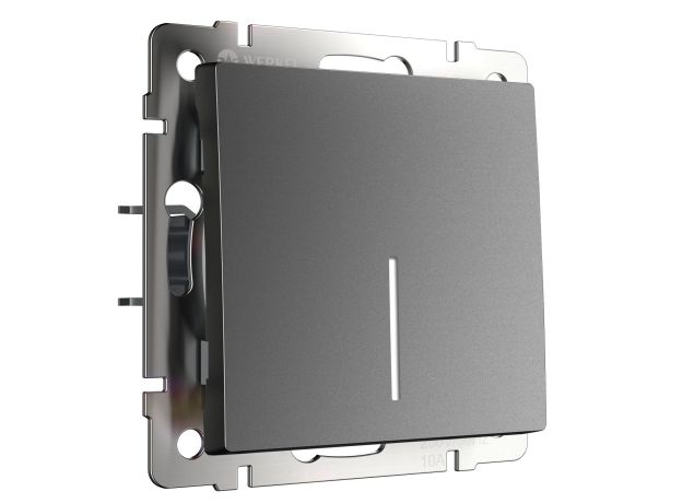 Выключатель одноклавишный проходной с подсветкой (графит матовый) W1112164