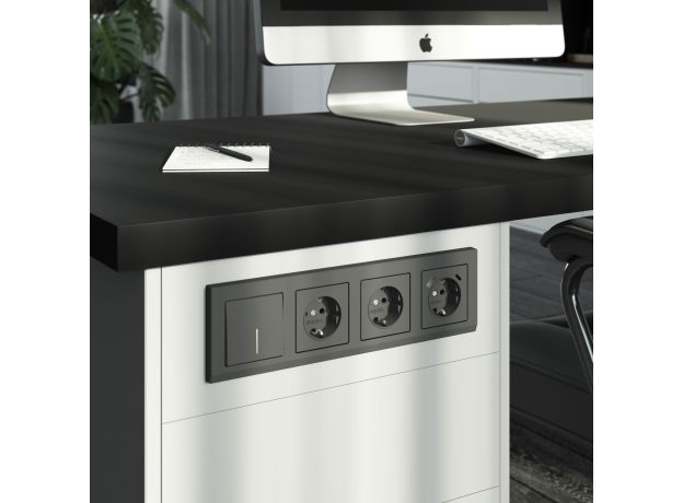 Выключатель одноклавишный с подсветкой (графит матовый) W1110164