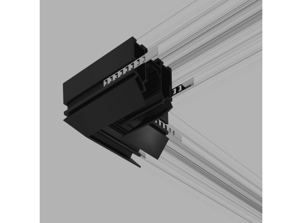 Коннектор угловой внутренний для шинопровода в натяжной потолок черный Slim Magnetic 85124/00