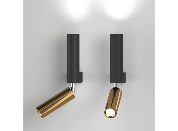 Настенный светодиодный светильник 40020/1 LED черный/латунь