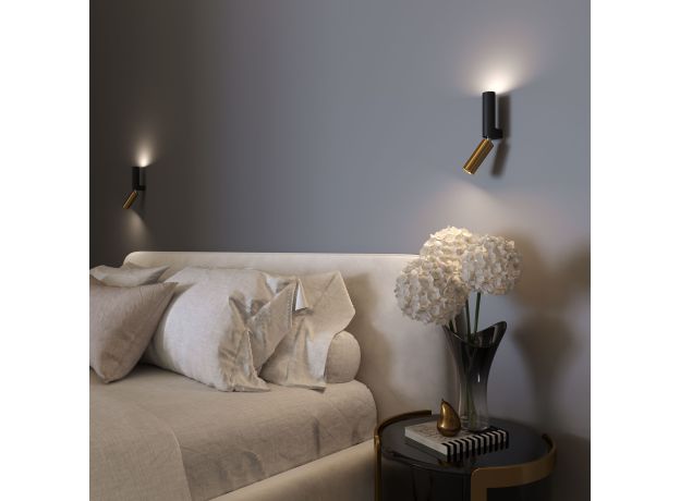 Настенный светодиодный светильник 40020/1 LED черный/латунь