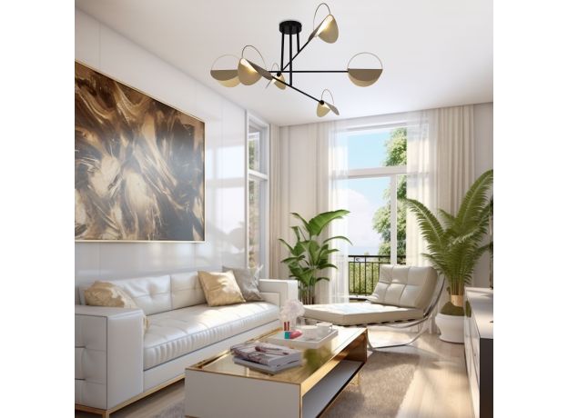 Потолочный светильник 70148/6 черный/золото