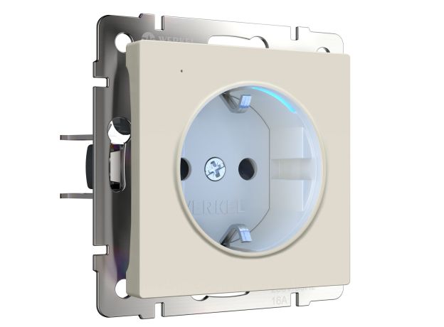 Розетка с подсветкой (айвори матовый) W1171462